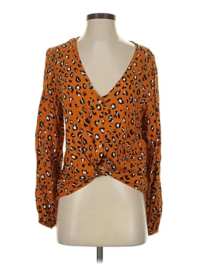 Pre-owned Vixbe Long Sleeve Blouse In Orange