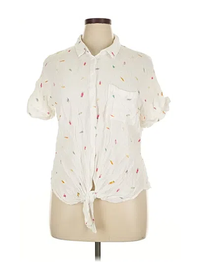 Pre-owned Vixbe Short Sleeve Blouse In White
