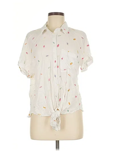 Pre-owned Vixbe Short Sleeve Blouse In White
