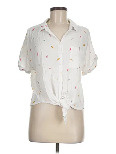 Pre-owned Vixbe Short Sleeve Blouse In White