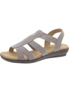 Vjh Confort Womens Faux Suede Rhinestones Wedge Sandals In Grey