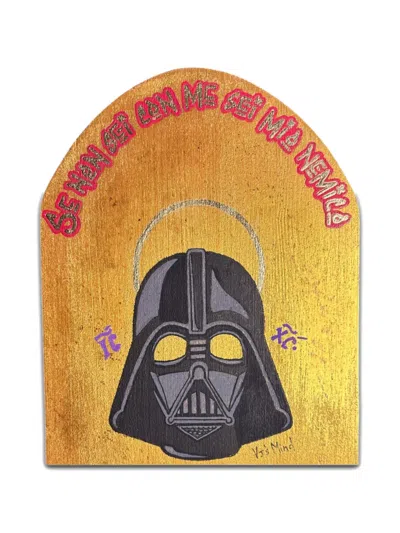 Vj’s Mind Icone Darth Showbiz Wall Painting In Yellow
