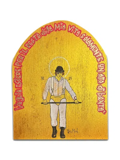 Vj’s Mind Icone Orange Showbiz Wall Painting In Yellow