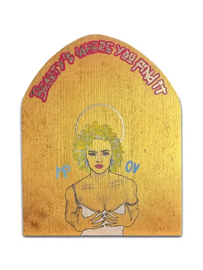 Vj’s Mind Icone Vergine Showbiz Wall Painting In Yellow