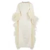 Vko - V Karla Onochie Women's White High Neck Feathered Kaftan In Ivory