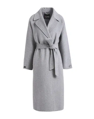 Vlab Woman Coat Grey Size 6 Wool, Polyester
