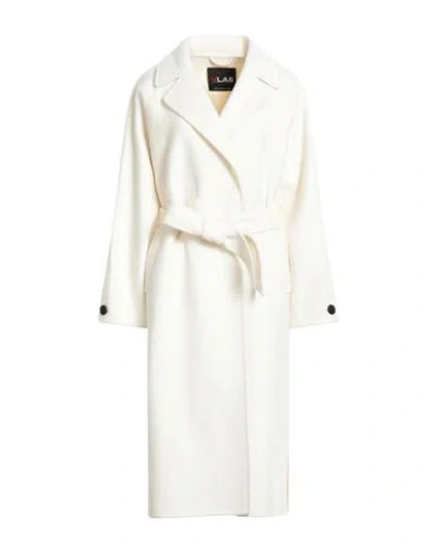 Vlab Woman Coat Ivory Size 8 Wool, Polyester