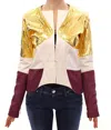 Vladimiro Gioia -gold Purple Leather Jacket In Gold
