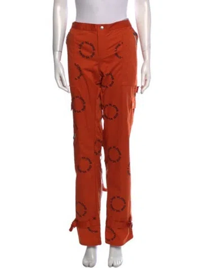 Pre-owned Vlone Bondage Cargo Straight Leg Pants In Orange