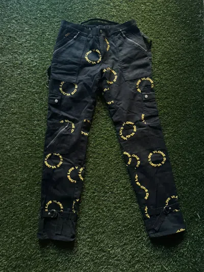 Pre-owned Vlone Bondage Pants In Black/yellow