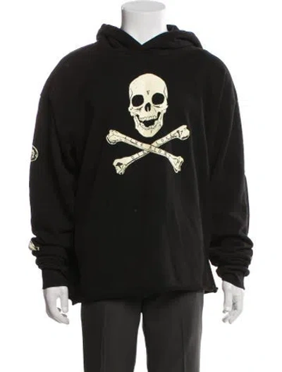 Pre-owned Vlone Bones Graphic Print Hoodie In Black
