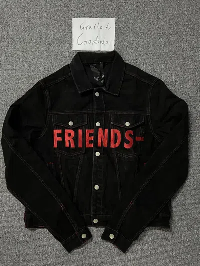 Pre-owned Vlone Ds Friends Denim Jacket In Black
