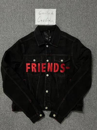 Pre-owned Vlone Ds  Friends Denim Jacket In Black