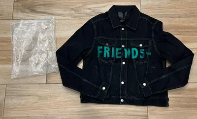 Pre-owned Vlone Friends Black/green Denim Jacket Size L