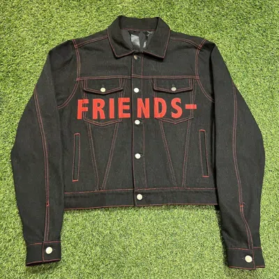 Pre-owned Vlone Friends Denim Jacket In Black