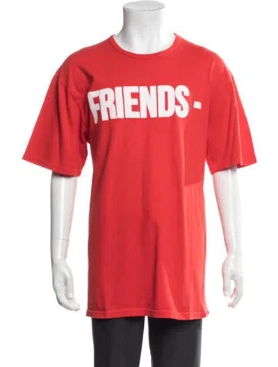 Pre-owned Vlone Friends Graphic Print T-shirt In Red