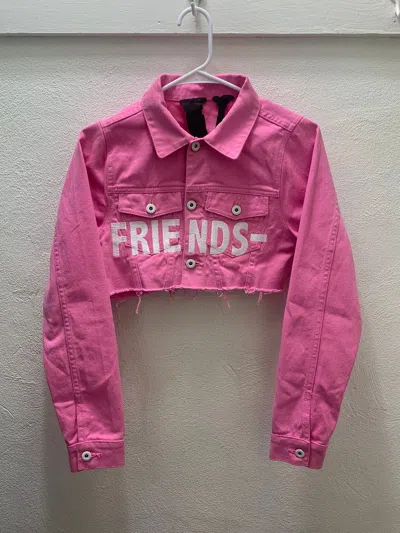 Pre-owned Vlone Friends Pink Cropped Denim Jacket