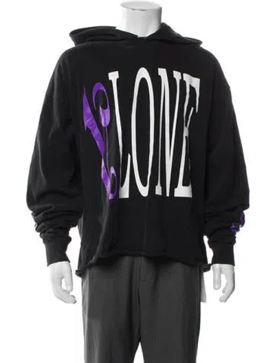 Pre-owned Vlone Graphic Print Crew Neck Hoodie In Black