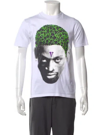 Pre-owned Vlone Graphic Print Crew Neck T-shirt In White