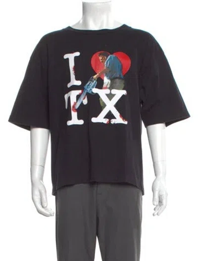 Pre-owned Vlone I Love Tx Graphic Print T-shirt In Gray