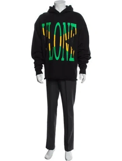 Pre-owned Vlone Jamaica Graphic Print Hoodie In Black