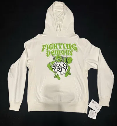 Pre-owned Vlone Juice Wrld  White Hoodie Fighting Demons