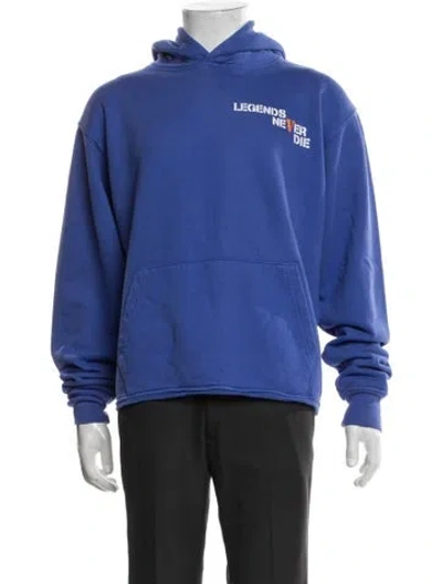 Pre-owned Vlone Legends Never Die Graphic Print Hoodie In Blue