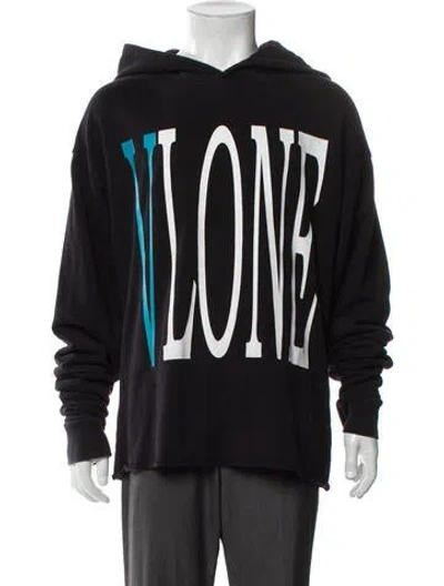 Pre-owned Vlone Logo Graphic Print Hoodie In Black