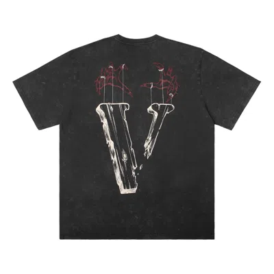 Vlone Marionette Logo Washed T-shirt 'black'