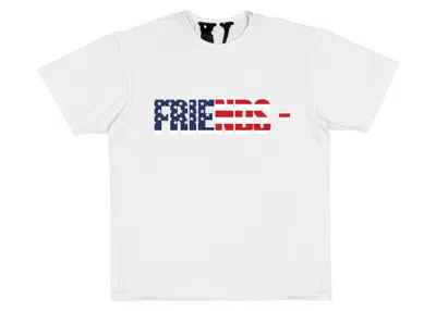 Pre-owned Vlone Men's  Friends Usa T-shirt In White
