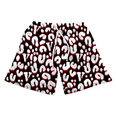 Pre-owned Vlone Men's  Rodman Cheetah Shorts In Black/white In Multi