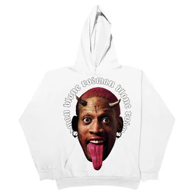 Pre-owned Vlone Men's  Rodman Devil Hoodie In White