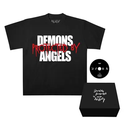 Pre-owned Vlone Men's  X Nav Dpba Box Set 001 Glow T-shirt In Black