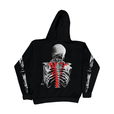 Pre-owned Vlone Men's  X Never Broke Again Bones Hoodie In Black