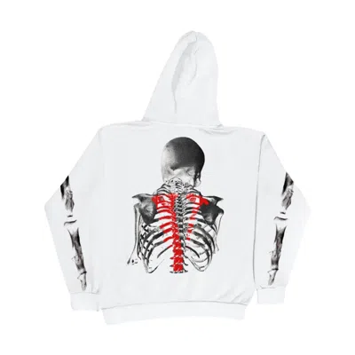 Pre-owned Vlone Men's  X Never Broke Again Bones Hoodie In White