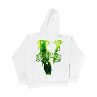 Pre-owned Vlone Men's  X Never Broke Again Slime Hoodie In White