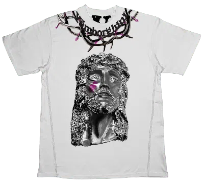 Pre-owned Vlone Men's  Yams Day Jesus Piece T-shirt In White
