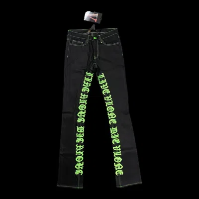 Pre-owned Vlone Old English Denim Jeans (small) In Black