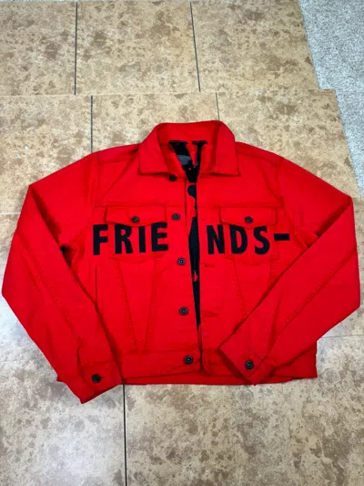 Pre-owned Vlone Red Denim Jacket