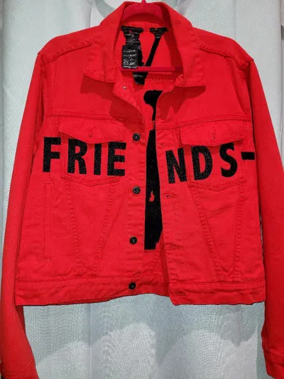 Pre-owned Vlone Red Denim Jacket