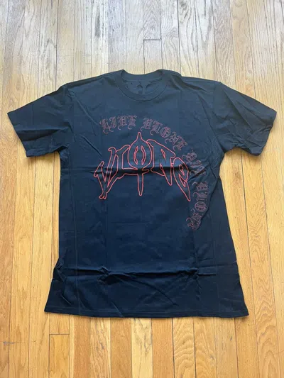 Pre-owned Vlone Red Old English T-shirt Black Size Small