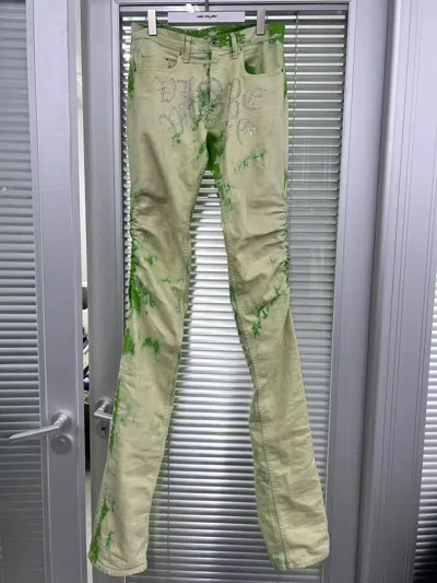 Pre-owned Vlone Runway Denim Jeans In Green