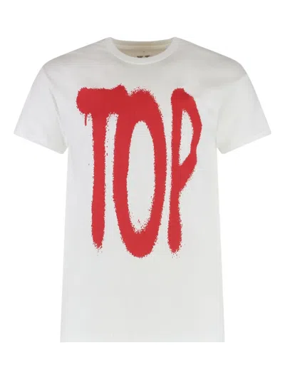 Vlone Spray-paint Print T-shirt In White