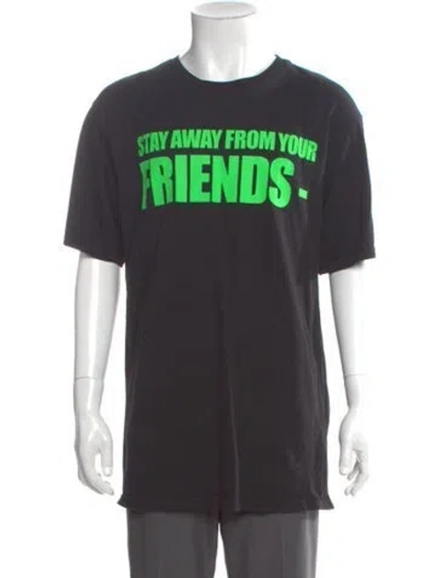 Pre-owned Vlone Stay Away From Your Friends Graphic Print T-shirt In Grey