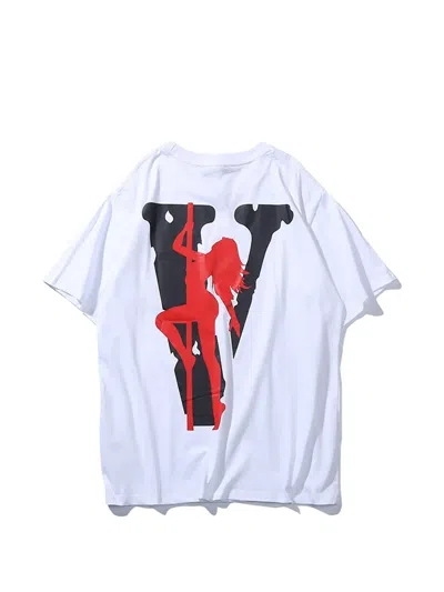 Vlone Stripper Graphic T-shirt In White