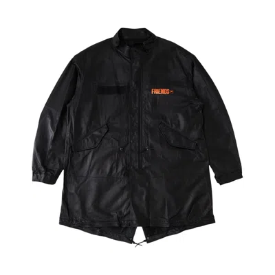 Pre-owned Vlone V Print Mods Coat 'black/orange' | Men's Size Xl