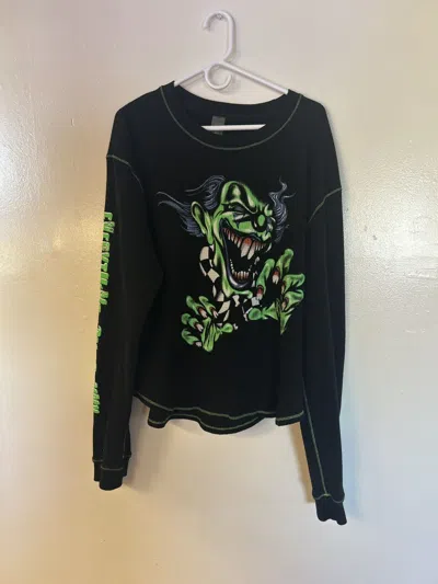 Pre-owned Vlone X Endless Green Black Clown Joker Long Sleeve Thermal