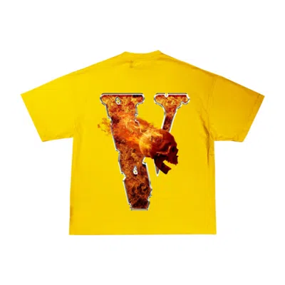 Pre-owned Vlone X Juice Wrld Inferno Tee In Yellow