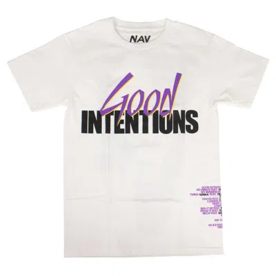 Vlone X Nav Cotton 'doves' Short Sleeve T-shirt - White/purple In Multi