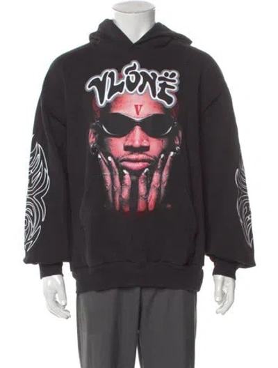 Pre-owned Vlone X Rodman Logo Graphic Print Hoodie In Gray